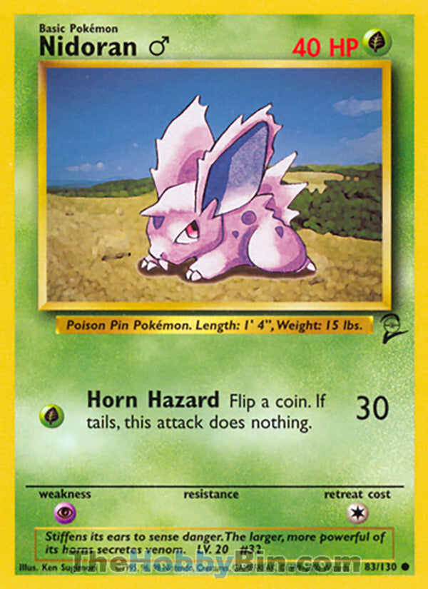 Nidoran M #83/130 Common - Base Set 2 Pokemon card