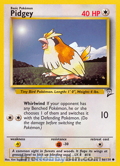 Pidgey Base Set 2 Common #86/130