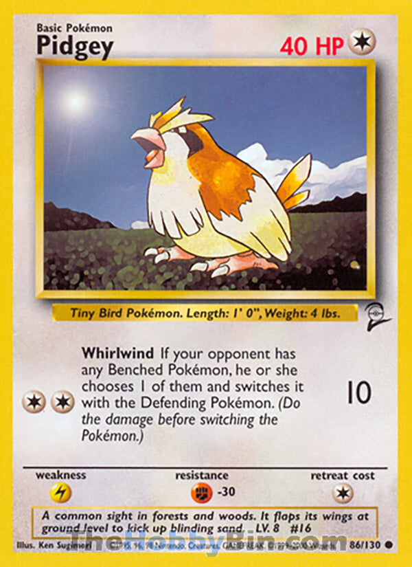 Pidgey #86/130 Common - Base Set 2 Pokemon card