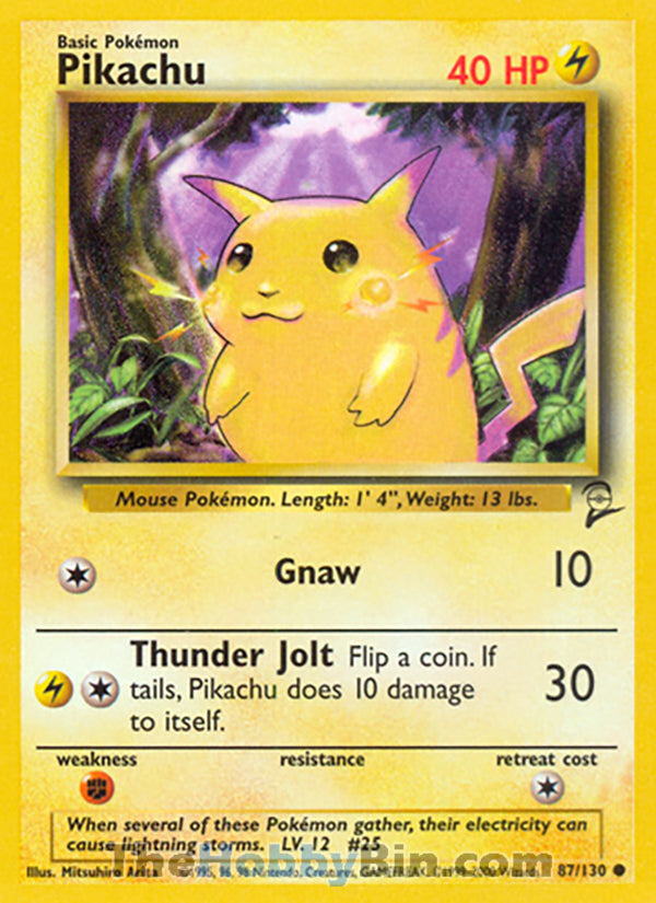 Pikachu #87/130 Common - Base Set 2 Pokemon card