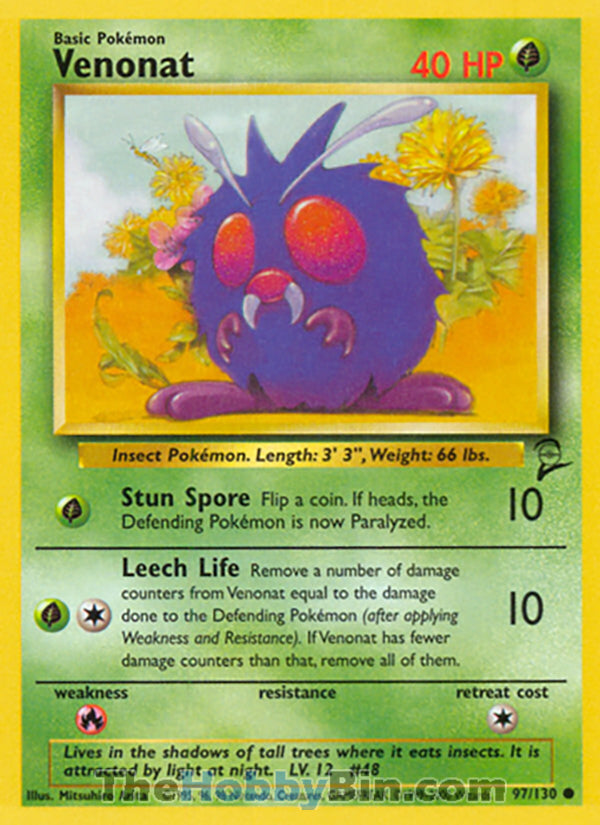 Venonat #97/130 Common - Base Set 2 Pokemon card