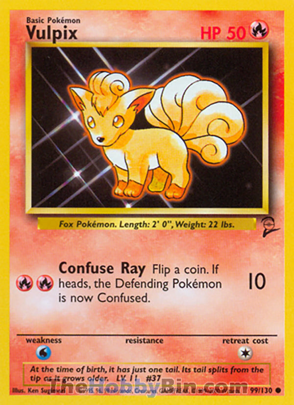 Vulpix #99/130 Common - Base Set 2 Pokemon card