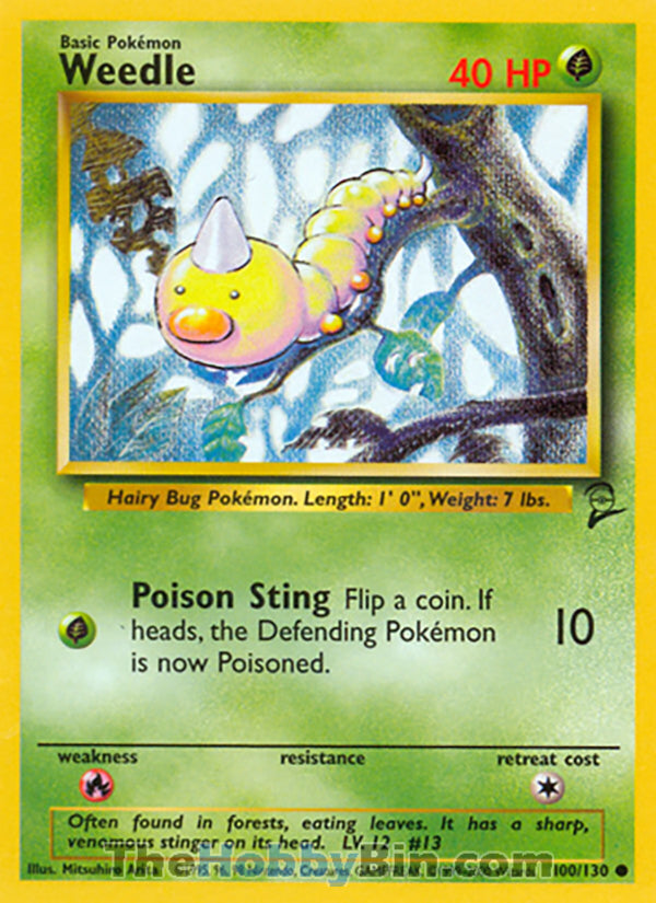Weedle #100/130 Common - Base Set 2 Pokemon card