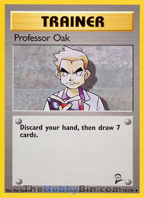 Professor Oak #116/130 Uncommon - Base Set 2 Pokemon card