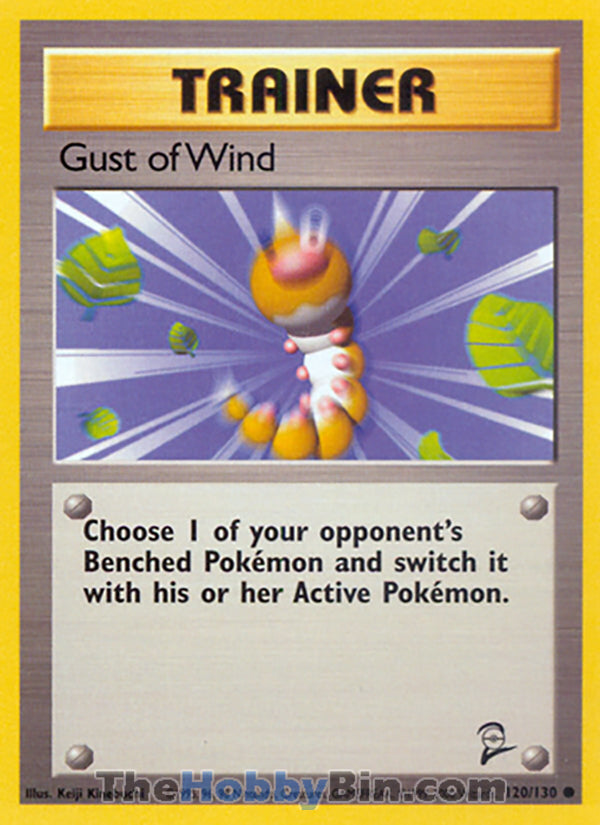Gust of Wind #120/130 Common - Base Set 2 Pokemon card