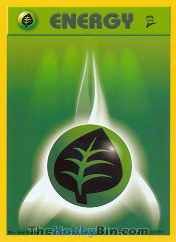 Grass Energy #127/130 Common - Base Set 2 Pokemon card