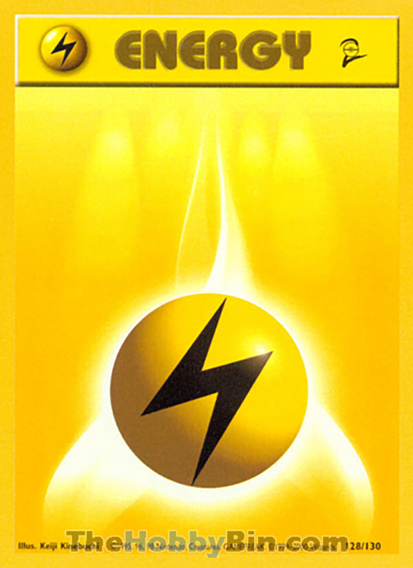 Lightning Energy #128/130 Common - Base Set 2 Pokemon card