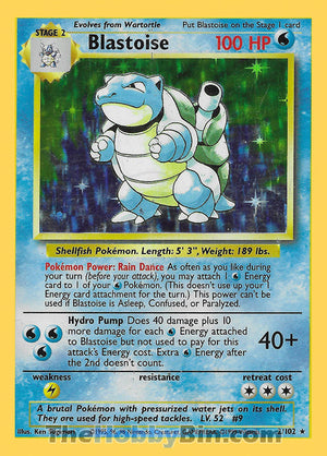 0002 Blastoise Holo Rare Base Set