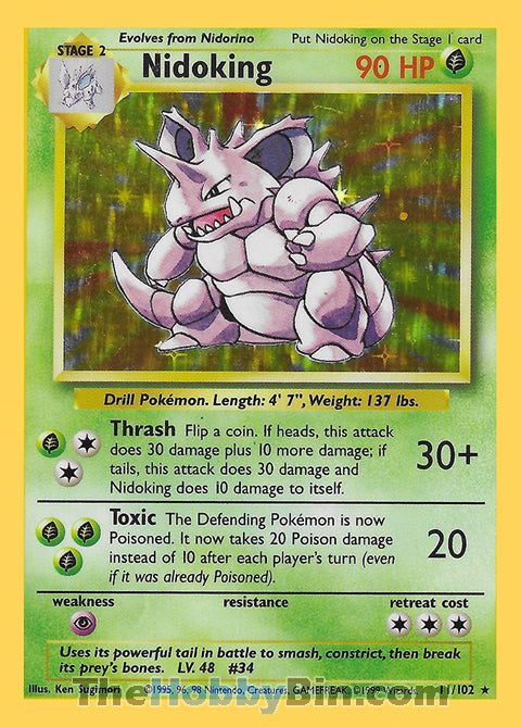0011 Nidoking Holo Rare Base Set
