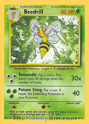 0017 Beedrill Rare Base Set