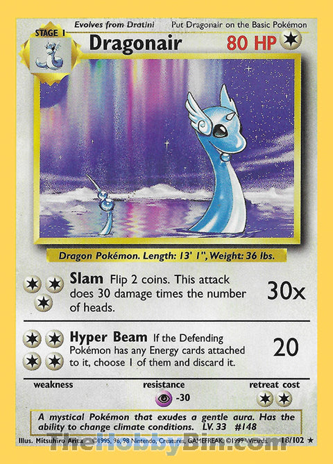 Dragonair Base Set Unlimited  Rare #18/102