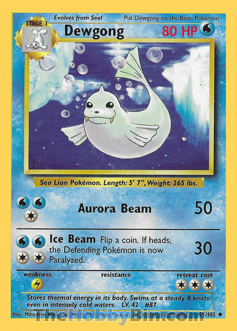 Dewgong #25/102 Uncommon - Base Set Pokemon card