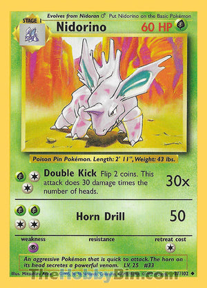 0037 Nidorino Uncommon Base Set