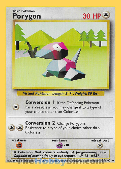 Porygon #39/102 Uncommon - Base Set Pokemon card