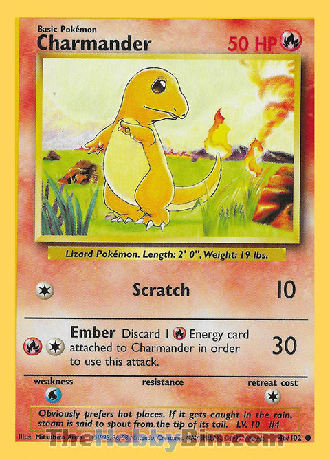 Charmander #46/102 Common - Base Set Pokemon card
