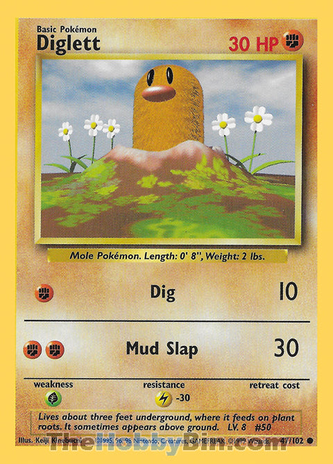 Diglett Base Set Unlimited  Common #47/102