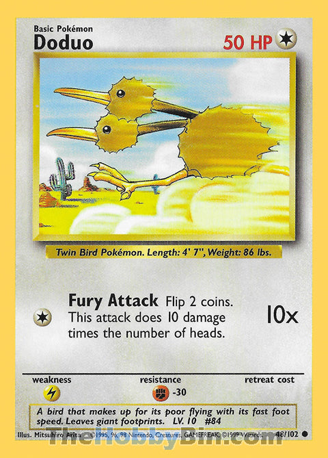 Doduo #48/102 Common - Base Set Pokemon card