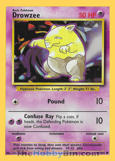 Drowzee Base Set Unlimited  Common #49/102