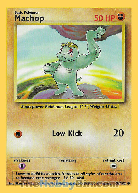 Machop #52/102 Common - Base Set Pokemon card