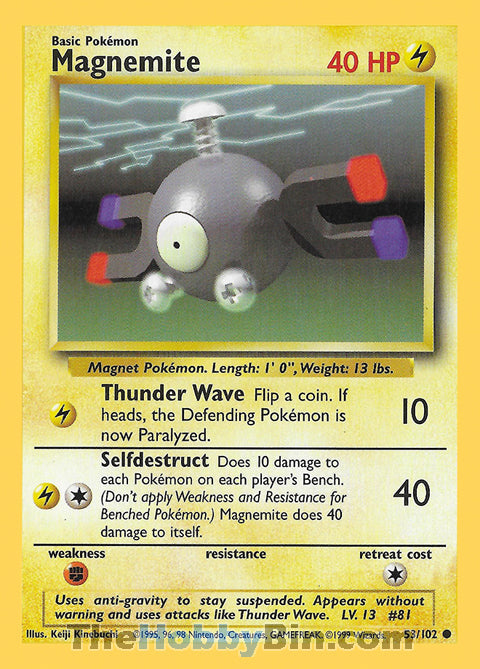 Magnemite #53/102 Common - Base Set Pokemon card