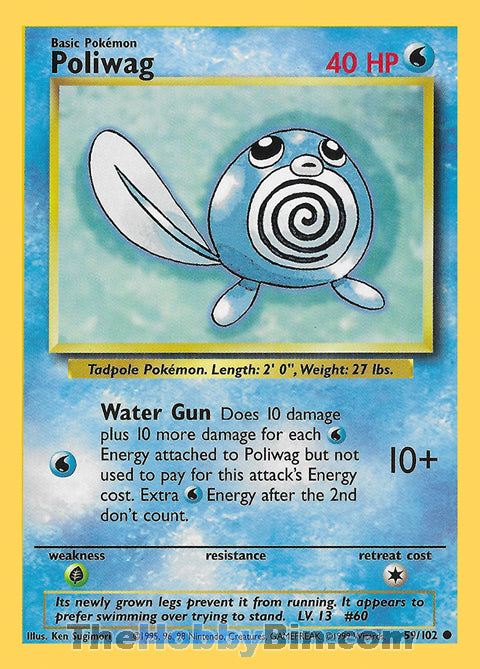 Poliwag Base Set Unlimited  Common #59/102