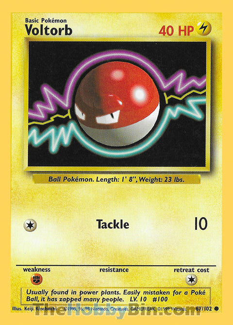 Voltorb #67/102 Common - Base Set Pokemon card