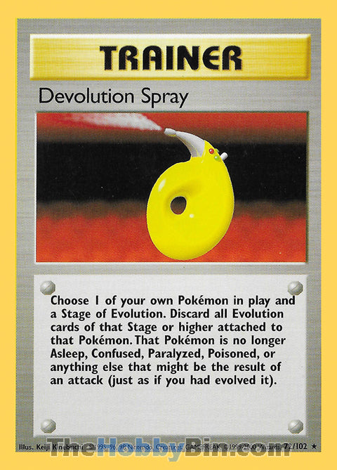 Devolution Spray #72/102 Rare - Base Set Pokemon card