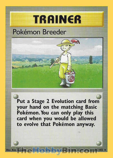 Pokemon Breeder #76/102 Rare - Base Set Pokemon card