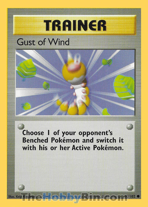 Gust of Wind #93/102 Common - Base Set Pokemon card