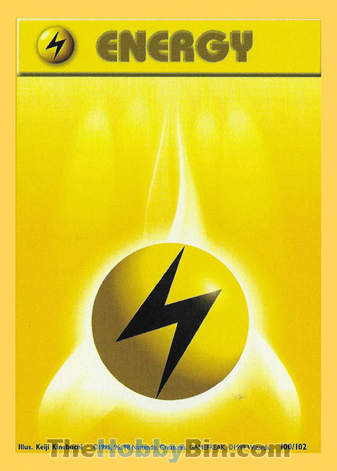 Lightning Energy #100/102 Common - Base Set Pokemon card