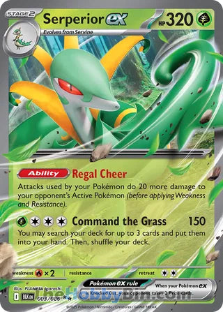 Serperior ex #003/086 Double Rare - Black Bolt Pokemon card
