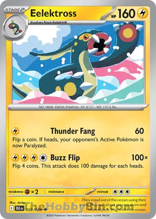Eelektross #032/086 Uncommon - Black Bolt Pokemon card