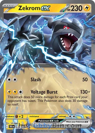 Zekrom ex Black Bolt English Double Rare #034/086