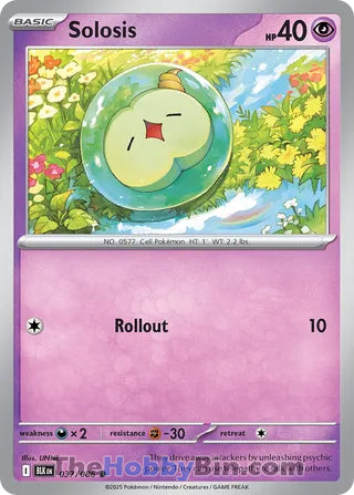 Solosis #037/086 Common - Black Bolt Pokemon card