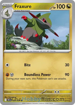 Fraxure Black Bolt English Common #069/086