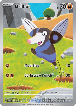 Drilbur Black Bolt English Illustration Rare #124/086