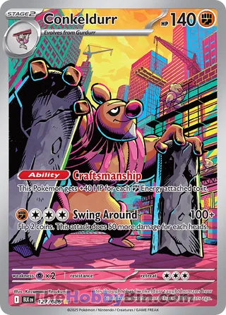 Conkeldurr #127/086 Illustration Rare - Black Bolt Pokemon card