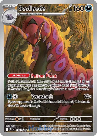 Scolipede Black Bolt English Illustration Rare #134/086