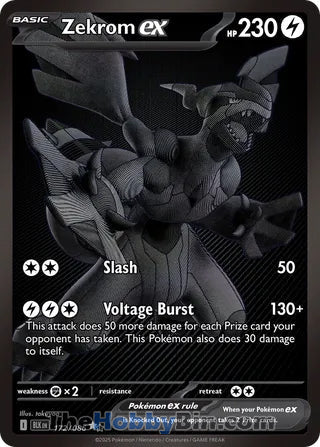 Zekrom ex Black Bolt English Black White Rare #172/086