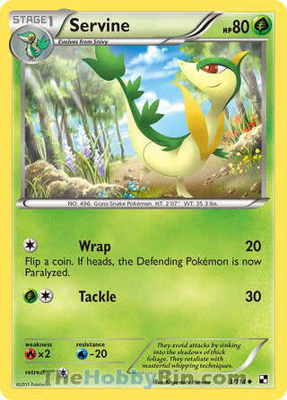 Servine #3/114 Uncommon - Black and White Pokemon card