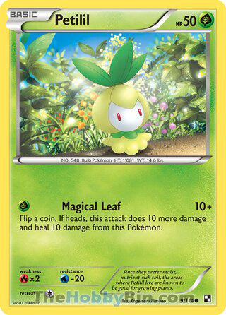 Petilil #9/114 Common - Black and White Pokemon card