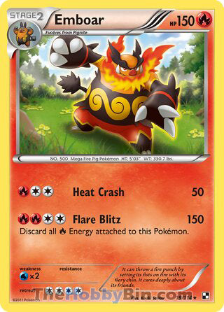 Emboar Black and White Holo Rare #19/114