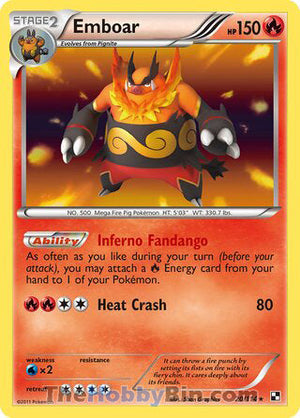 0020 Emboar Holo Rare Black and White