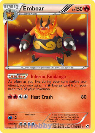 Emboar Black and White Holo Rare #20/114