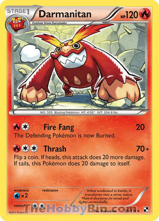 Darmanitan #25/114 Rare - Black and White Pokemon card