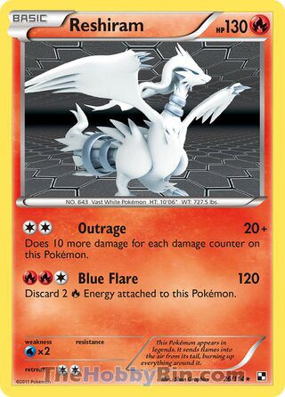 Reshiram Black and White Holo Rare #26/114