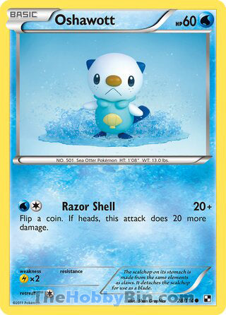 Oshawott #28/114 Common - Black and White Pokemon card