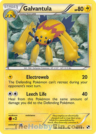 Galvantula #46/114 Rare - Black and White Pokemon card