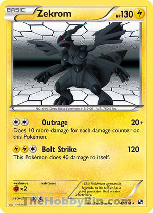 0047 Zekrom Holo Rare Black and White