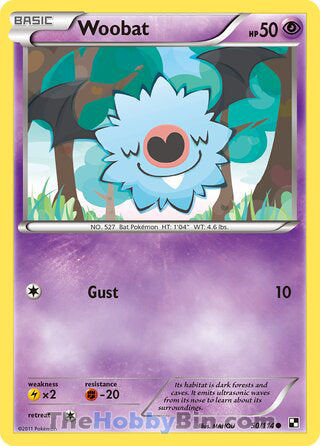 Woobat #50/114 Common - Black and White Pokemon card